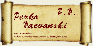 Perko Mačvanski vizit kartica